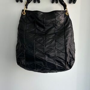 Miu Miu Elegant Black Leather Hobo Bag